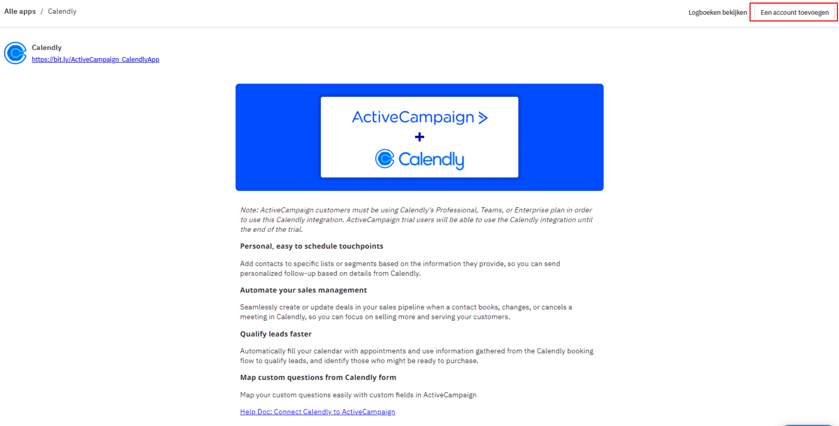 Calendly koppelen aan ActiveCampaign