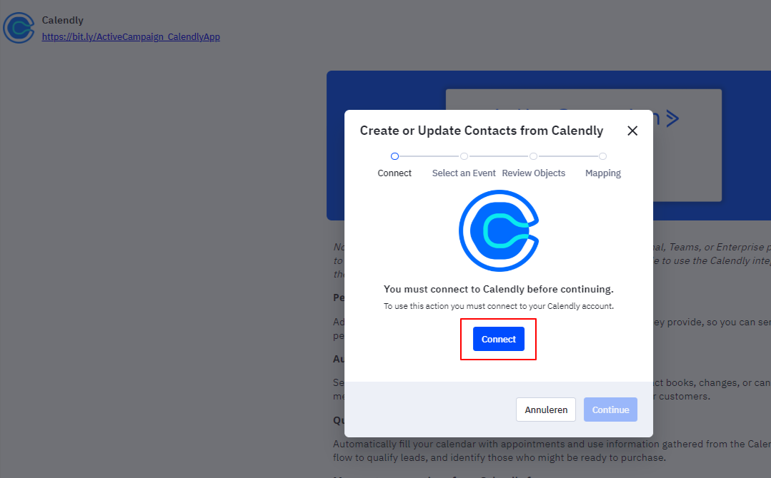 hoe koppel je activecampaign aan calendly